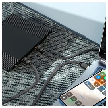 Кабель Hoco General pure copper flat network cable US07 (10M 1Gbps) черный фото №4