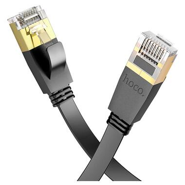 Кабель Hoco General pure copper flat network cable US07 (3M 1Gbps) черный фото №1