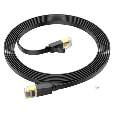 Кабель Hoco General pure copper flat network cable US07 (3M 1Gbps) черный фото №3