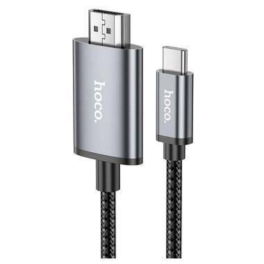 Кабель Hoco HD on-screen cable Type-C to HDTV UA27 |4K 2m| серый фото №1