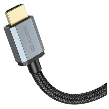Кабель HOCO HDTV 2.0 Male to Male 4K HD data cable US03 (L=2m) черный фото №5