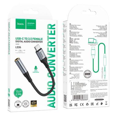 Переходник HOCO Fresh Digital Type-C to 3.5 audio converter LS36 черный фото №9