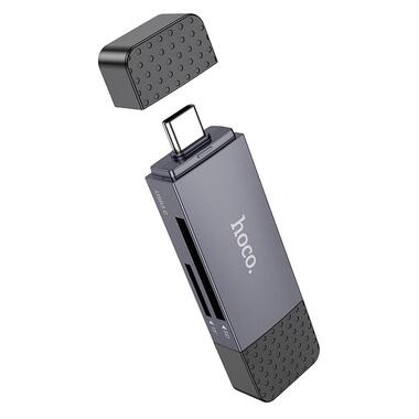 Переходник HOCO Spirit 2-in-1 USB / Type-C 3.0 Card reader HB45 серый фото №2
