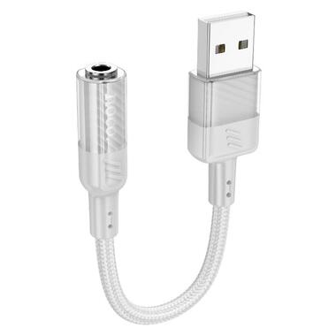 Переходник HOCO Spirit transparent external Sound Card USB to 3.5 mm LS37 серый фото №1