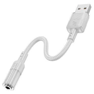 Переходник HOCO Spirit transparent external Sound Card USB to 3.5 mm LS37 серый фото №3
