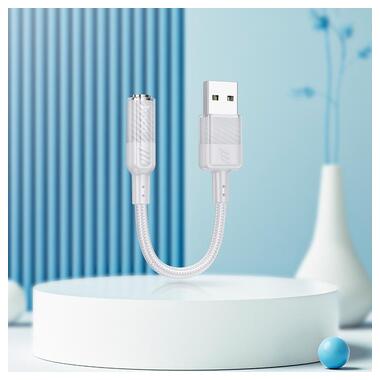 Переходник HOCO Spirit transparent external Sound Card USB to 3.5 mm LS37 серый фото №4