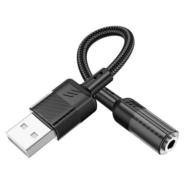 Переходник HOCO Spirit transparent external Sound Card USB to 3.5 mm LS37 черный фото №3