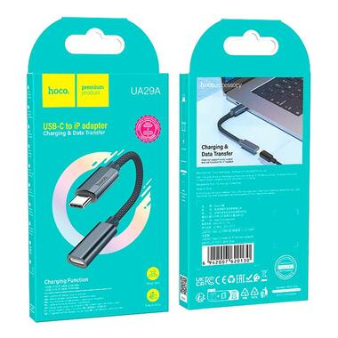 Переходник HOCO Type-C male to iP female charging and data adapter cable UA29A черный фото №9