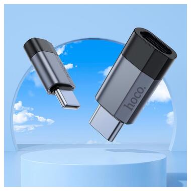Переходник HOCO Type-C male to iP female charging and data adapter UA29 |3A| черный фото №8