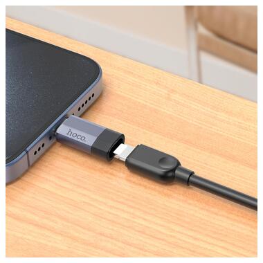 Переходник HOCO Type-C male to iP female charging and data adapter UA29 |3A| черный фото №7