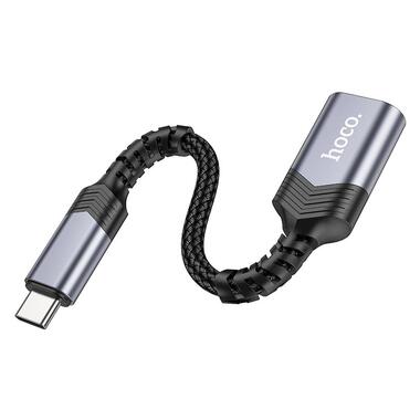 Переходник HOCO Type-C male to USB female 3.0 converter UA24 серый фото №3