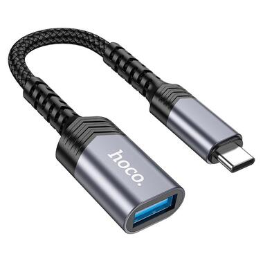 Переходник HOCO Type-C male to USB female 3.0 converter UA24 серый фото №1