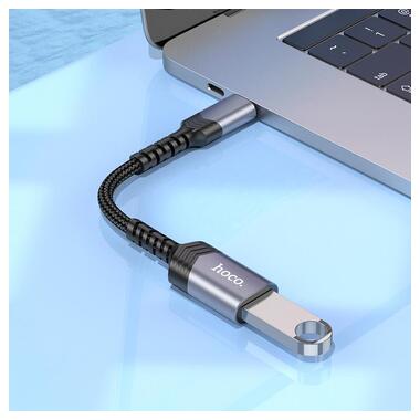 Переходник HOCO Type-C male to USB female 3.0 converter UA24 серый фото №6