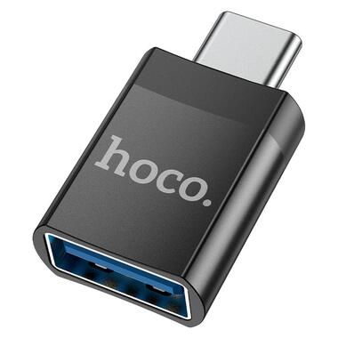 Переходник Hoco Type-C to USB Female adapter UA17 черный фото №1