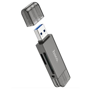 Переходник HOCO USB &; Type-C 3.0 high-speed Card reader HB39 черный фото №6