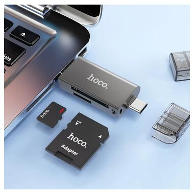 Переходник HOCO USB &; Type-C 3.0 high-speed Card reader HB39 черный фото №2