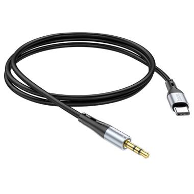 Кабель мультимедийный USB-C to 3.5mm M 1.0m silicone black HOCO (6931474769497) фото №4