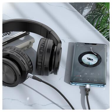 Кабель мультимедийный USB-C to 3.5mm M 1.0m silicone black HOCO (6931474769497) фото №6