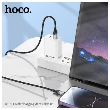 Кабель HOCO X102 Fresh charging data cable iP Black (6942007608756) фото №9