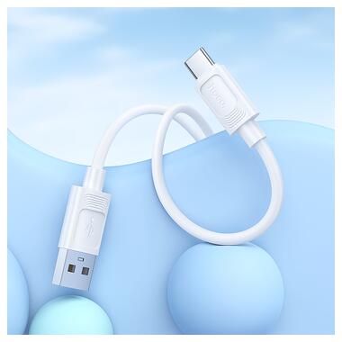 Кабель HOCO X122 Benefit silicone charging data cable Type-C White (6942007662239) фото №5