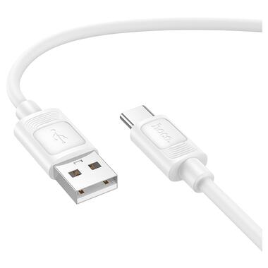 Кабель HOCO X122 Benefit silicone charging data cable Type-C White (6942007662239) фото №3