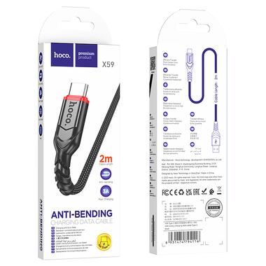 Кабель Hoco X59 Victory charging data cable Type-C(L=2M) Black (6931474794116) фото №2