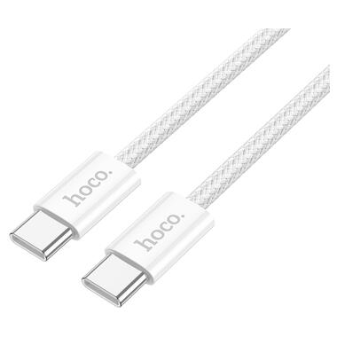 Кабель HOCO X104 Source 60W charging data cable Type-C to Type-C(L=1M) White (6942007616867) фото №3