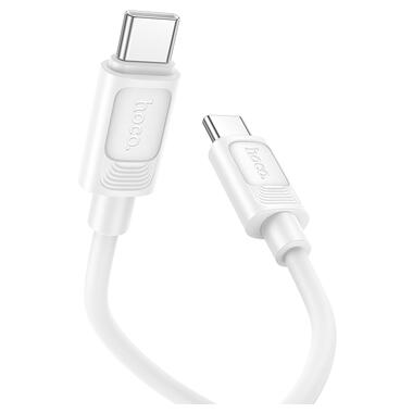 Кабель HOCO X122 Benefit 60W silicone charging data cable C to C White (6942007662253) фото №3