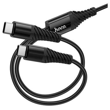 Кабель HOCO X123 Victory 2-in-1 charging cable(C to C+C) Black (6942007663595) фото №5