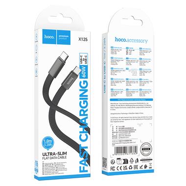Кабель HOCO X125 Exceso 60W charging data cable C to C Black (6942007671682) фото №2