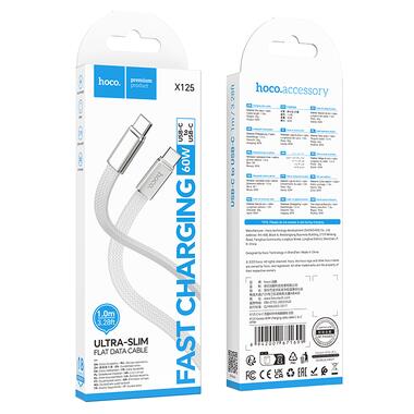 Кабель HOCO X125 Exceso 60W charging data cable C to C White (6942007671699) фото №2