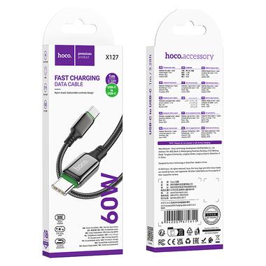 Кабель HOCO X127 Exceed 60W charging data cable C to C Black (6942007675611) фото №2