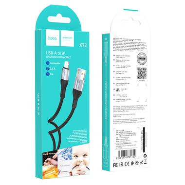 Кабель HOCO X72 Creator silicone charging data cable for iP Black (6931474761750) фото №2