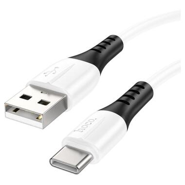 Дата кабель USB 2.0 AM to USB-C 1.0m 3A silicone X82 white HOCO (6931474768582) фото №1