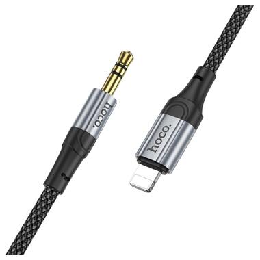 Кабель мультимедийный Lightning to 3.5mm M 1.0m nylon UPA26 black HOCO (6942007608817) фото №2