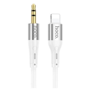 Кабель мультимедийный Lightning to 3.5mm M 1.0m silicone UPA22 white HOCO (6931474769480) фото №1