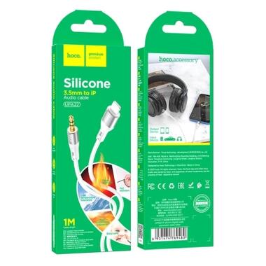 Кабель мультимедийный Lightning to 3.5mm M 1.0m silicone UPA22 white HOCO (6931474769480) фото №3