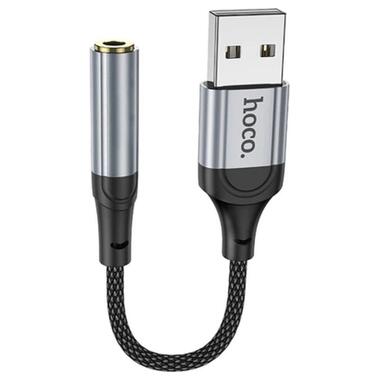 Кабель мультимедийный USB AM to 3.5mm F LS36 black HOCO (6942007608879) фото №2