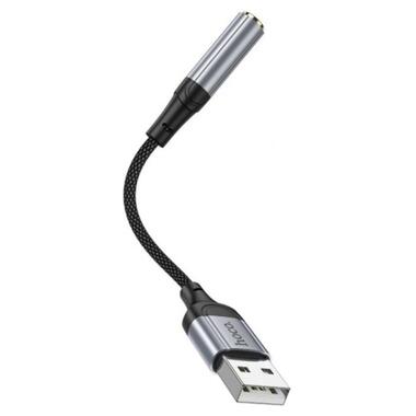 Кабель мультимедийный USB AM to 3.5mm F LS36 black HOCO (6942007608879) фото №3