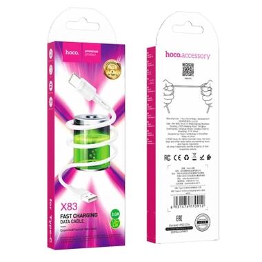 Дата кабель USB 2.0 AM to USB-C 1.0m 3A X83 white HOCO (6931474770912) фото №2