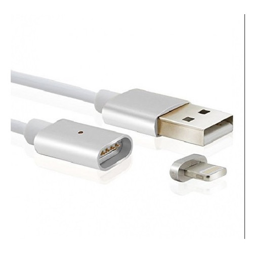 Кабель Voltronic USB-Lighting магнітний 1 м Silver (YT-MCFB-L/S) блістер фото №1