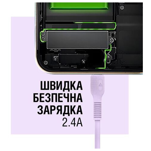 Кабель ACCLAB AL-CBCOLOR-T1PP USB-USB Type-C 1.2м Purple (1283126518270) фото №5