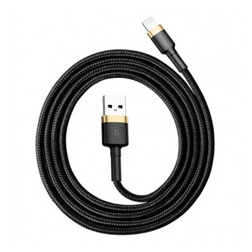 Кабель Baseus cafule Cable USB For lightning 1.5A 2M Gold Black CALKLF-CV1 фото №1