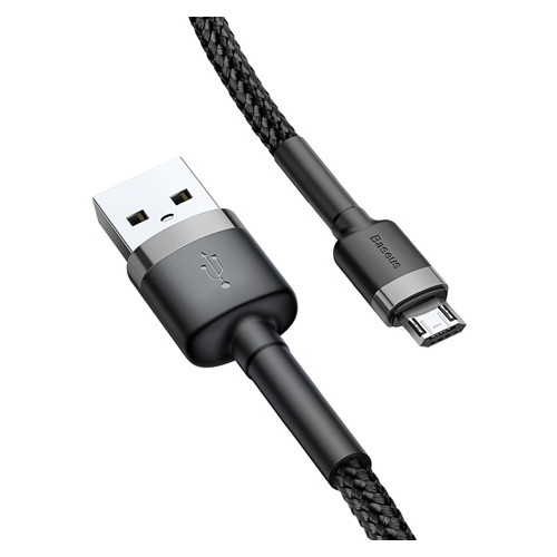 Дата кабель Baseus Cafule Micro USB 2.4A (1 м) сірий / чорний фото №2