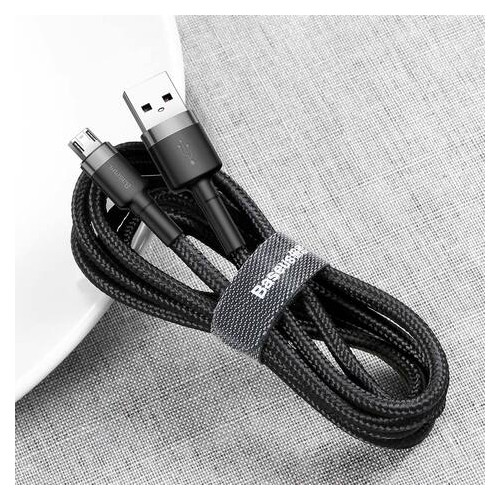 Дата кабель Baseus Cafule Micro USB 2.4A (1 м) сірий / чорний фото №4