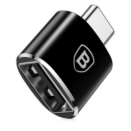 Адаптер Baseus USB Female to Type-C Male Adapter Converter Black (CATOTG-01) фото №1