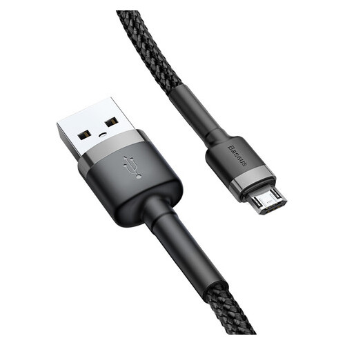 Дата кабель Baseus Cafule Micro USB 1.5 A (2 м) сірий / чорний фото №3