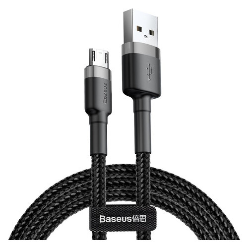 Дата кабель Baseus Cafule Micro USB 1.5 A (2 м) сірий / чорний фото №2