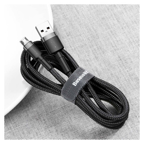Дата кабель Baseus Cafule Micro USB 1.5 A (2 м) сірий / чорний фото №4