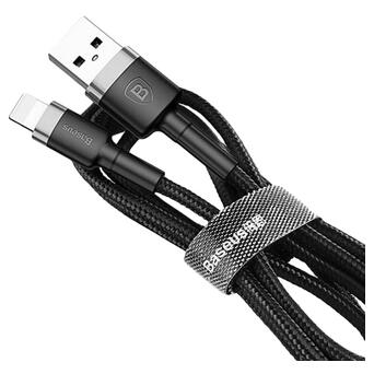 USB кабель Baseus Cafule for Ligtning 2,4A/0,5m. Чорно-сірий CALKLF-AG1 фото №2